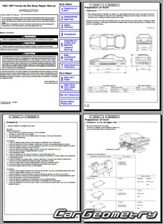 Honda Civic Del Sol (EH6 EG2) 1993-1997 Body Repair Manual