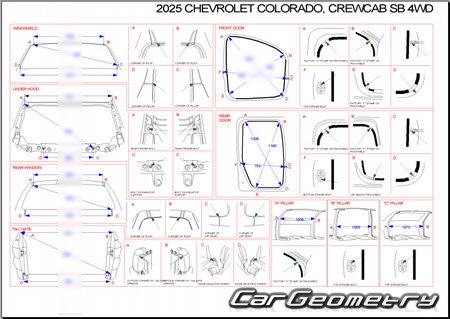 �������� ������� Chevrolet Colorado 2023-2032 Body dimensions