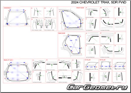 �������� ������� Chevrolet Trax II 2023-2030 Body dimensions