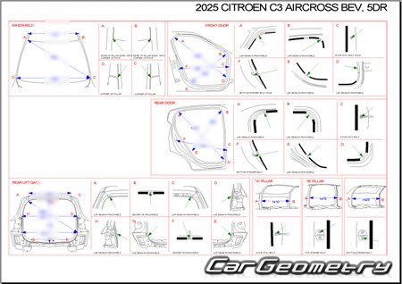 Размеры кузова Citroën ë-C3 Aircross 2024-2029 Body dimensions Размеры кузова Citroën ë-C3 Aircross 2024-2029 Body dimensions