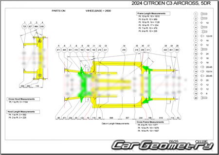 Citroen C3 Aircross 2024-2029 Body dimensions Citroen C3 Aircross 2024-2029 Body dimensions