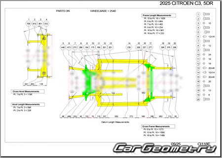 Citroen C3 (5DR) 2024-2029 Body dimensions Citroen C3 (5DR) 2024-2029 Body dimensions