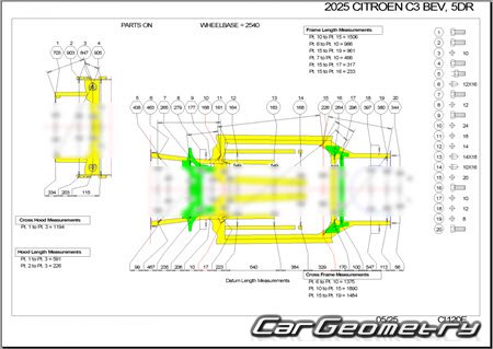 Citroen C3 MHEV (5DR) 2024-2029 Body dimensions Citroen C3 MHEV (5DR) 2024-2029 Body dimensions