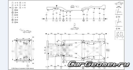 Размеры кузова Subaru XT 1985-1990 Body dimensions Размеры кузова Subaru XT 1985-1990 Body dimensions