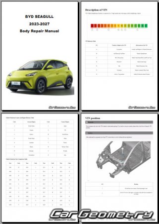 BYD Seagull EV 2023-2027 Body Repair Manual