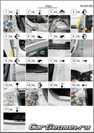 �������� ������� Chery Arrizo 8 2022-2028 Body dimensions