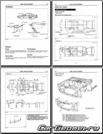 ������� ������ Subaru XT 1985-1990 Body dimensions