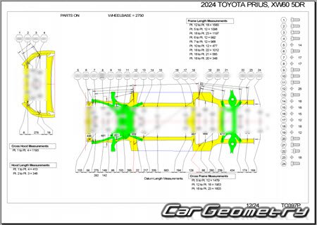 Toyota Prius (MXWH6# ZVW6#) s 2023 (RH Japanese market) Body dimensions