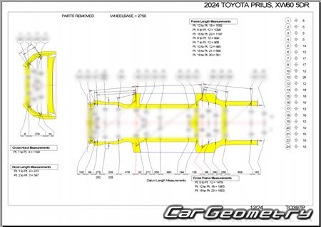 Toyota Prius (MXWH6# ZVW6#) s 2023 (RH Japanese market) Body dimensions