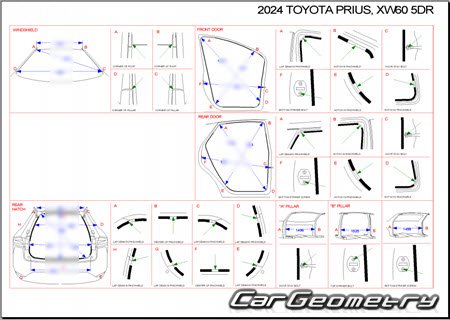 Toyota Prius (MXWH6# ZVW6#) s 2023 (RH Japanese market) Body dimensions