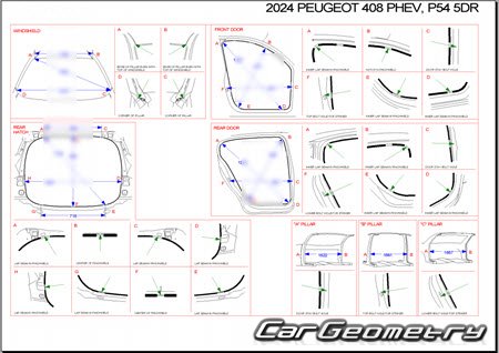 Peugeot 408 PHEV (P54) 2022-2027 Body dimensions
