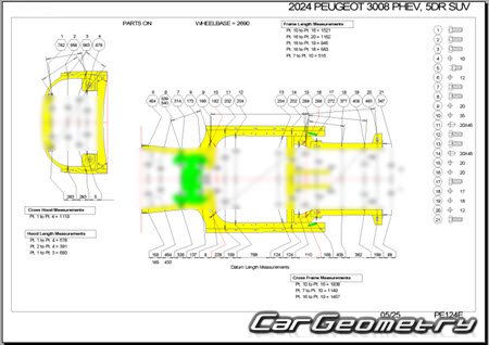 Peugeot 3008 PHEV (P64) � 2024 Body dimensions