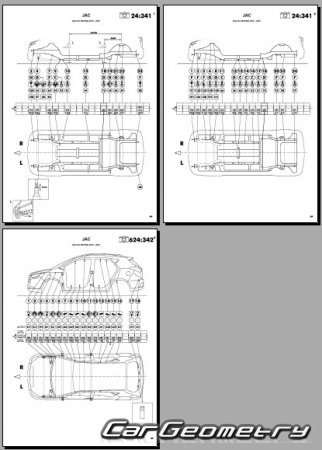 �������� ������� JAC S3 2015-2021 Body dimensions
