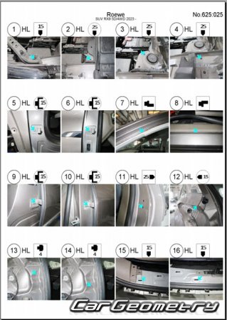 ������� ������ Roewe RX9 (MG S9) 2023-2028 Body dimensions