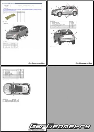 �������� ������� Peugeot 4008 2012-2017 Body dimensions