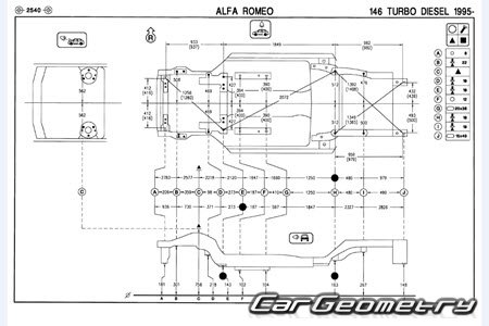 Alfa Romeo 146 1995-2000 Body dimensions