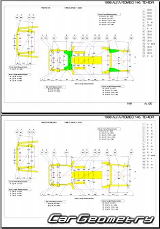 Alfa Romeo 146 1995-2000 Body dimensions