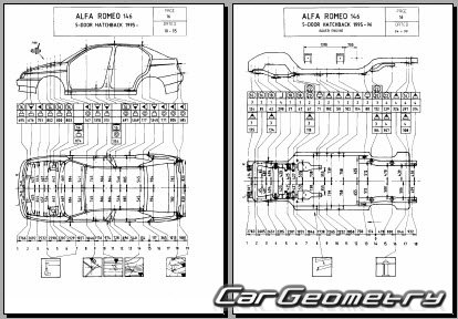 Alfa Romeo 146 1995-2000 Body dimensions