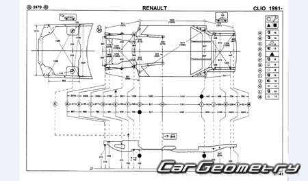Renault Clio I 1990�1998 (3DR, 5DR Hatchback) Body dimensions