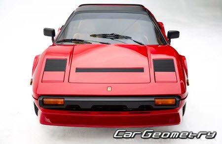Кузовные размеры Ferrari 308 GT (F106) 1975-1986, Размеры кузова Феррари 328 ГТ и ГТС Кузовные размеры Ferrari 308 GT (F106) 1975-1986, Размеры кузова Феррари 328 ГТ и ГТС